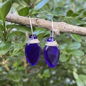 Blue and Silver Ornament Earrings