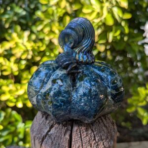Blue Earth Handblown Glass Pumpkin