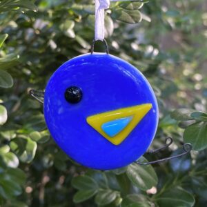 Kilnformed Glass Blue Bird Ornament