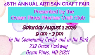 Text: Artisan Craft Fair, Pine'eer Craft Club