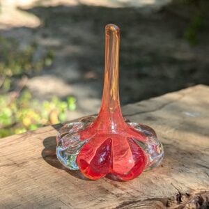 Reddish Orange Handblown Glass Ringholder